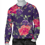 Rose Pansy Floral Flower Pattern Print Men's Crewneck Sweatshirt GearFrost