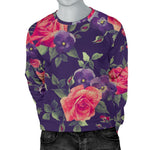 Rose Pansy Floral Flower Pattern Print Men's Crewneck Sweatshirt GearFrost