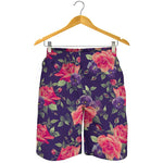 Rose Pansy Floral Flower Pattern Print Men's Shorts