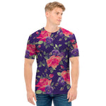 Rose Pansy Floral Flower Pattern Print Men's T-Shirt