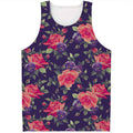 Rose Pansy Floral Flower Pattern Print Men's Tank Top