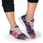 Rose Pansy Floral Flower Pattern Print Mesh Knit Shoes GearFrost