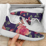Rose Pansy Floral Flower Pattern Print Mesh Knit Shoes GearFrost