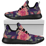 Rose Pansy Floral Flower Pattern Print Mesh Knit Shoes GearFrost