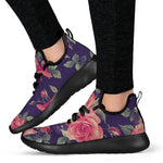 Rose Pansy Floral Flower Pattern Print Mesh Knit Shoes GearFrost