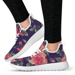 Rose Pansy Floral Flower Pattern Print Mesh Knit Shoes GearFrost