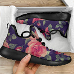 Rose Pansy Floral Flower Pattern Print Mesh Knit Shoes GearFrost