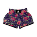 Rose Pansy Floral Flower Pattern Print Muay Thai Boxing Shorts