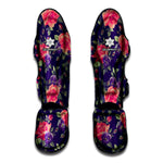 Rose Pansy Floral Flower Pattern Print Muay Thai Shin Guard