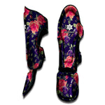 Rose Pansy Floral Flower Pattern Print Muay Thai Shin Guard