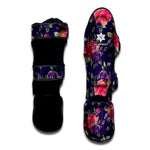 Rose Pansy Floral Flower Pattern Print Muay Thai Shin Guard