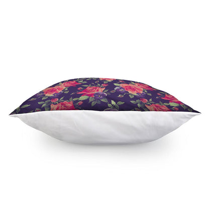 Rose Pansy Floral Flower Pattern Print Pillow Cover