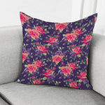 Rose Pansy Floral Flower Pattern Print Pillow Cover