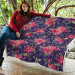 Rose Pansy Floral Flower Pattern Print Quilt