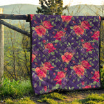 Rose Pansy Floral Flower Pattern Print Quilt
