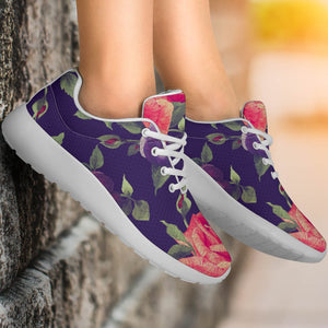 Rose Pansy Floral Flower Pattern Print Sport Shoes GearFrost