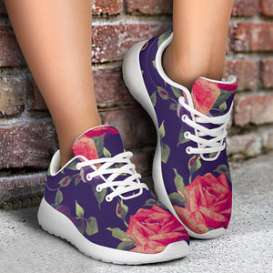 Rose Pansy Floral Flower Pattern Print Sport Shoes GearFrost