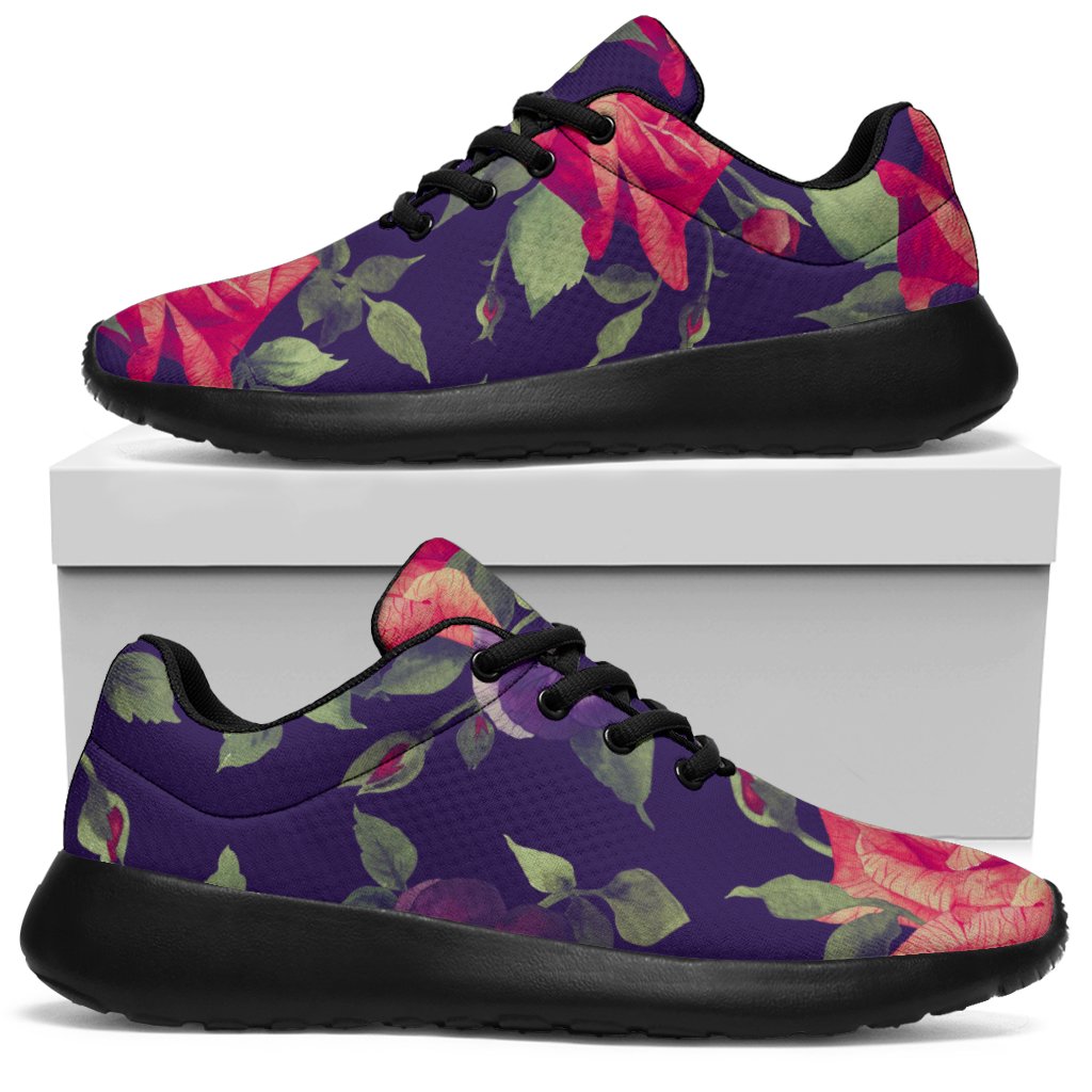 Rose Pansy Floral Flower Pattern Print Sport Shoes GearFrost