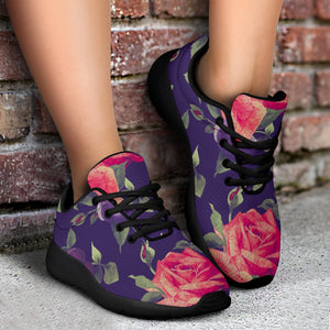 Rose Pansy Floral Flower Pattern Print Sport Shoes GearFrost