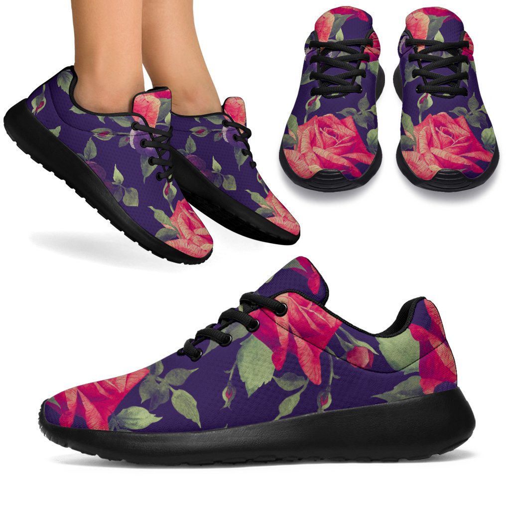 Rose Pansy Floral Flower Pattern Print Sport Shoes GearFrost