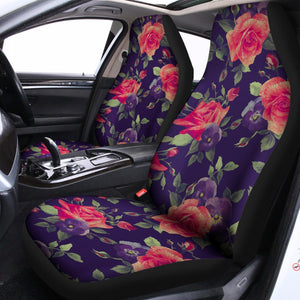 Rose Pansy Floral Flower Pattern Print Universal Fit Car Seat Covers