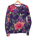 Rose Pansy Floral Flower Pattern Print Women's Crewneck Sweatshirt