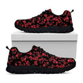 Rose Petals Pattern Print Black Running Shoes