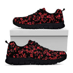 Rose Petals Pattern Print Black Sneakers