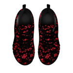 Rose Petals Pattern Print Black Sneakers