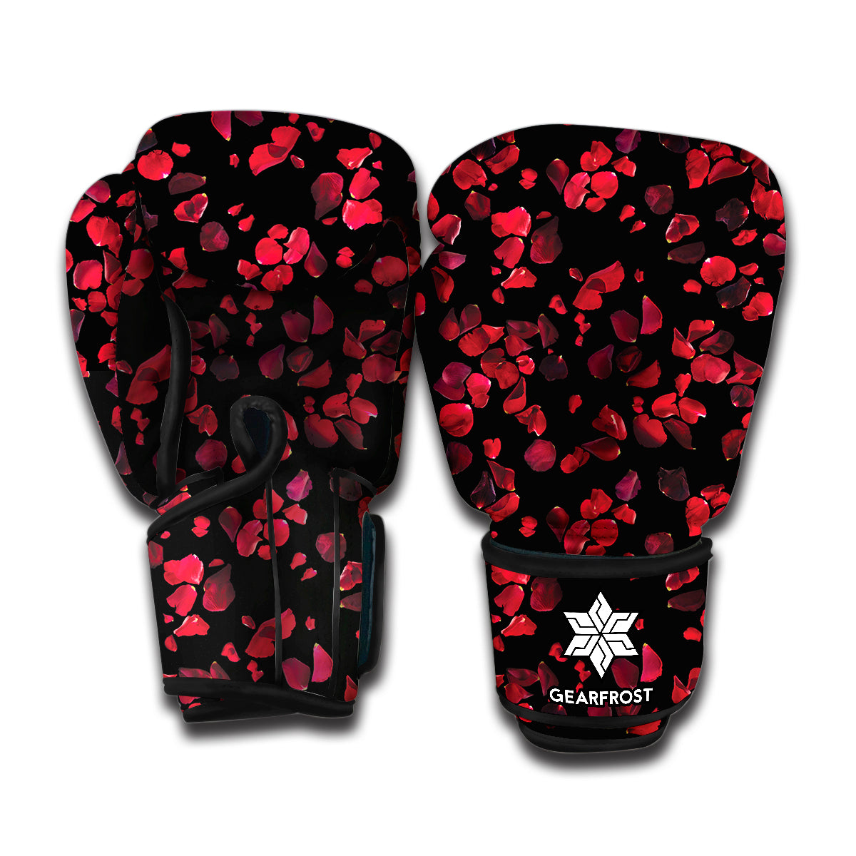 Rose Petals Pattern Print Boxing Gloves