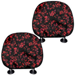 Rose Petals Pattern Print Car Headrest Covers