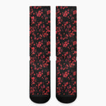 Rose Petals Pattern Print Crew Socks