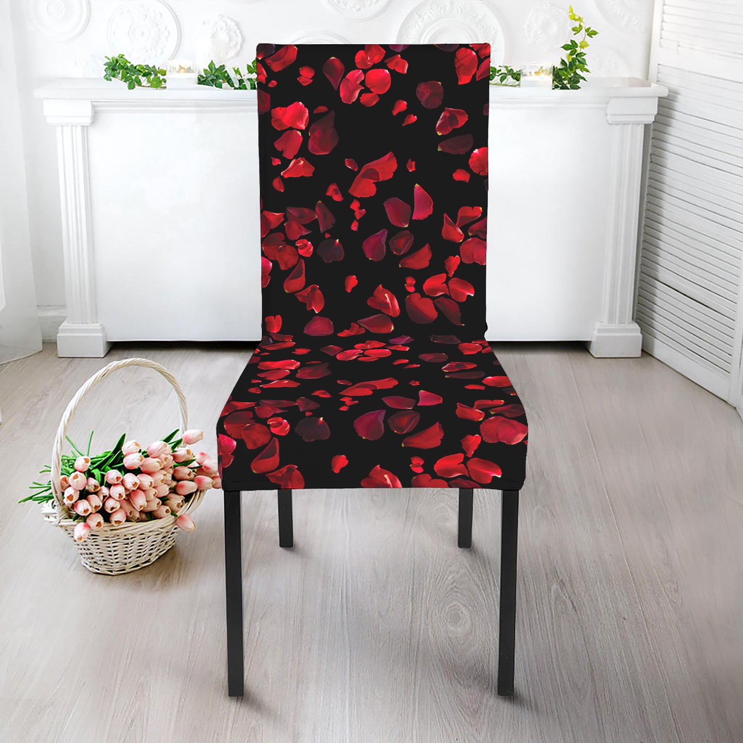 Rose Petals Pattern Print Dining Chair Slipcover