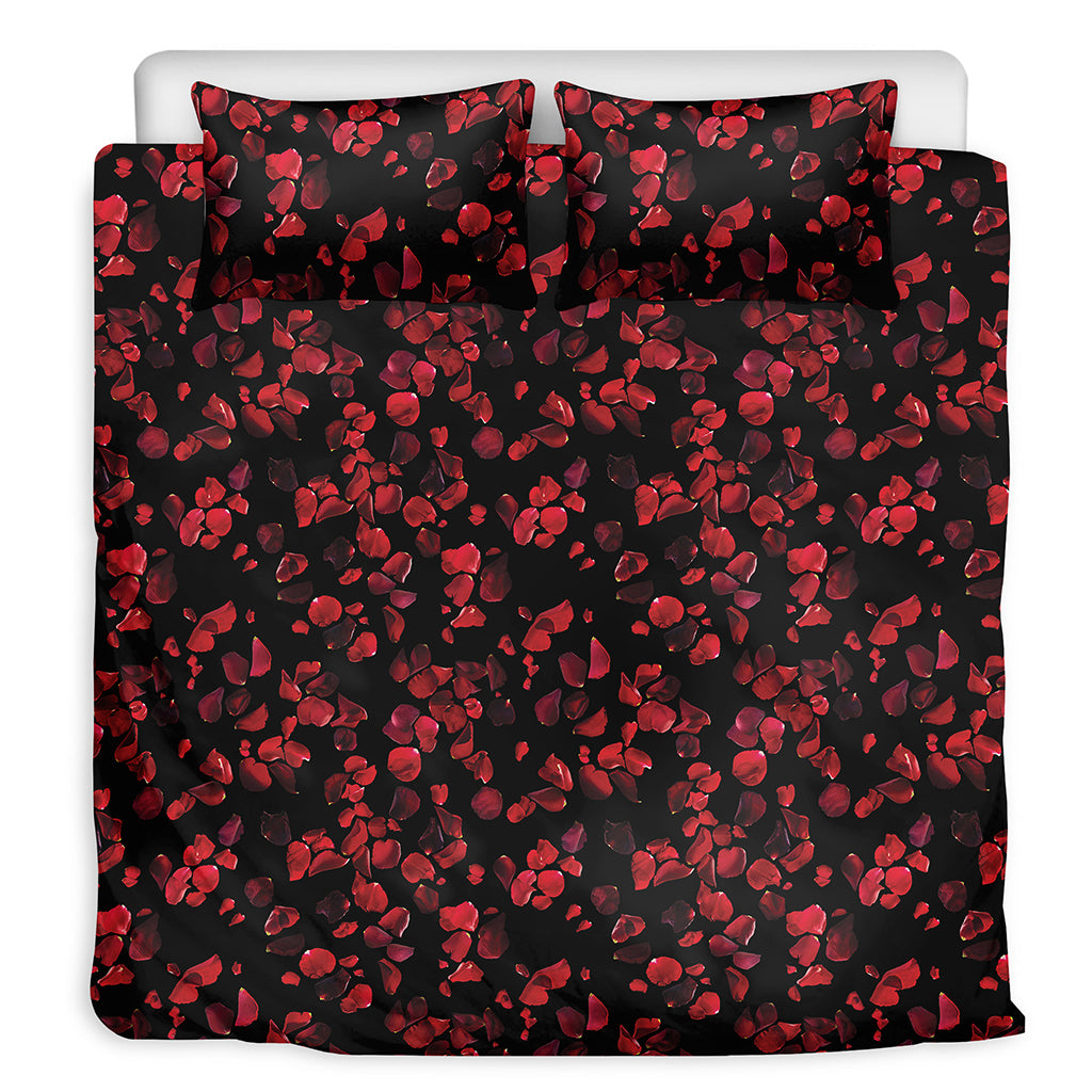 Rose Petals Pattern Print Duvet Cover Bedding Set