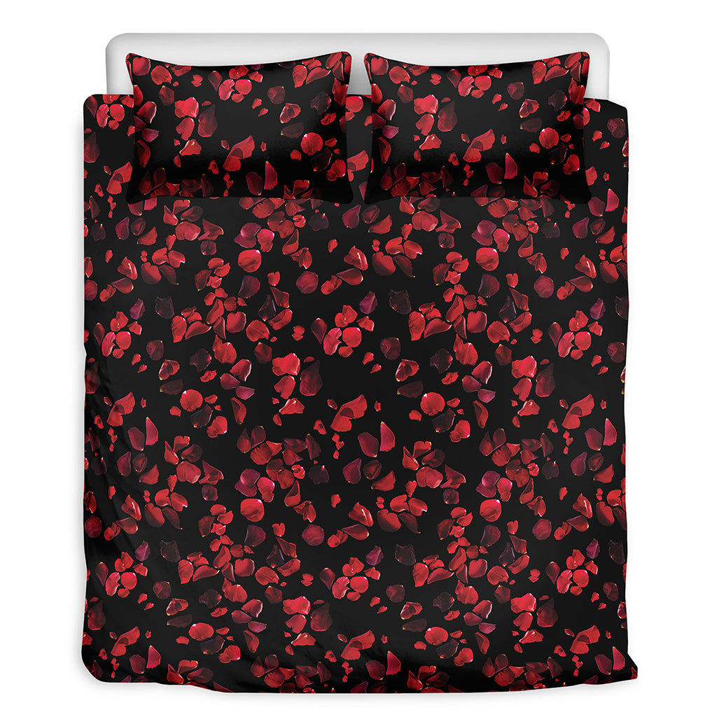 Rose Petals Pattern Print Duvet Cover Bedding Set
