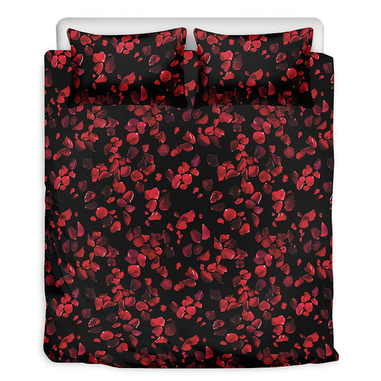 Rose Petals Pattern Print Duvet Cover Bedding Set