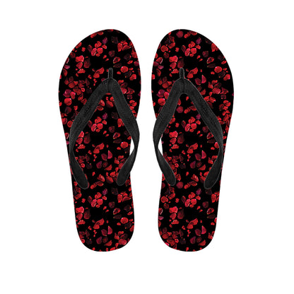Rose Petals Pattern Print Flip Flops