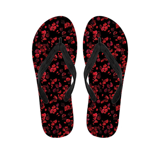 Rose Petals Pattern Print Flip Flops