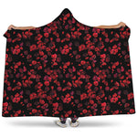 Rose Petals Pattern Print Hooded Blanket