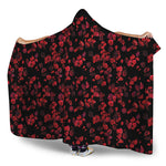 Rose Petals Pattern Print Hooded Blanket