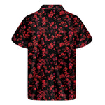 Rose Petals Pattern Print Men's Short Sleeve Shirt