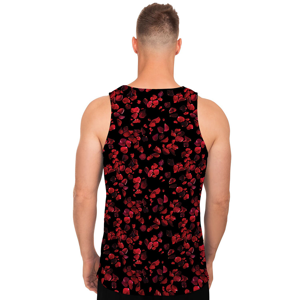 Rose Petals Pattern Print Men's Tank Top