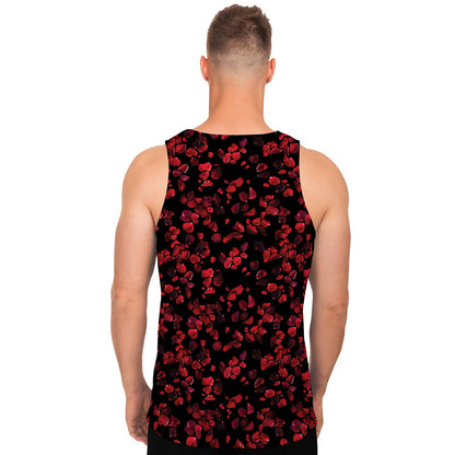Rose Petals Pattern Print Men's Tank Top