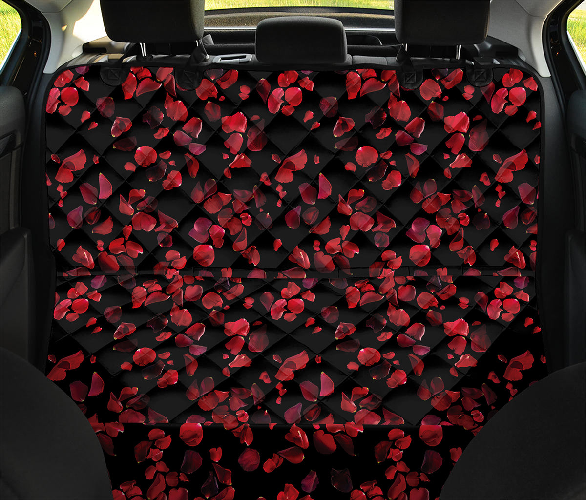Rose Petals Pattern Print Pet Car Back Seat Cover