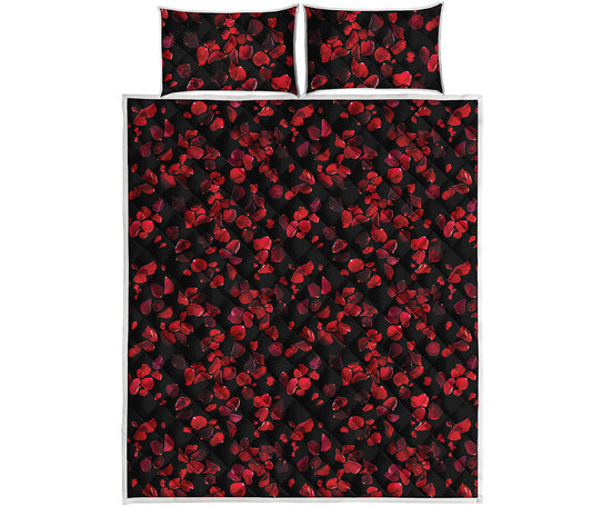 Rose Petals Pattern Print Quilt Bed Set