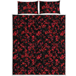 Rose Petals Pattern Print Quilt Bed Set