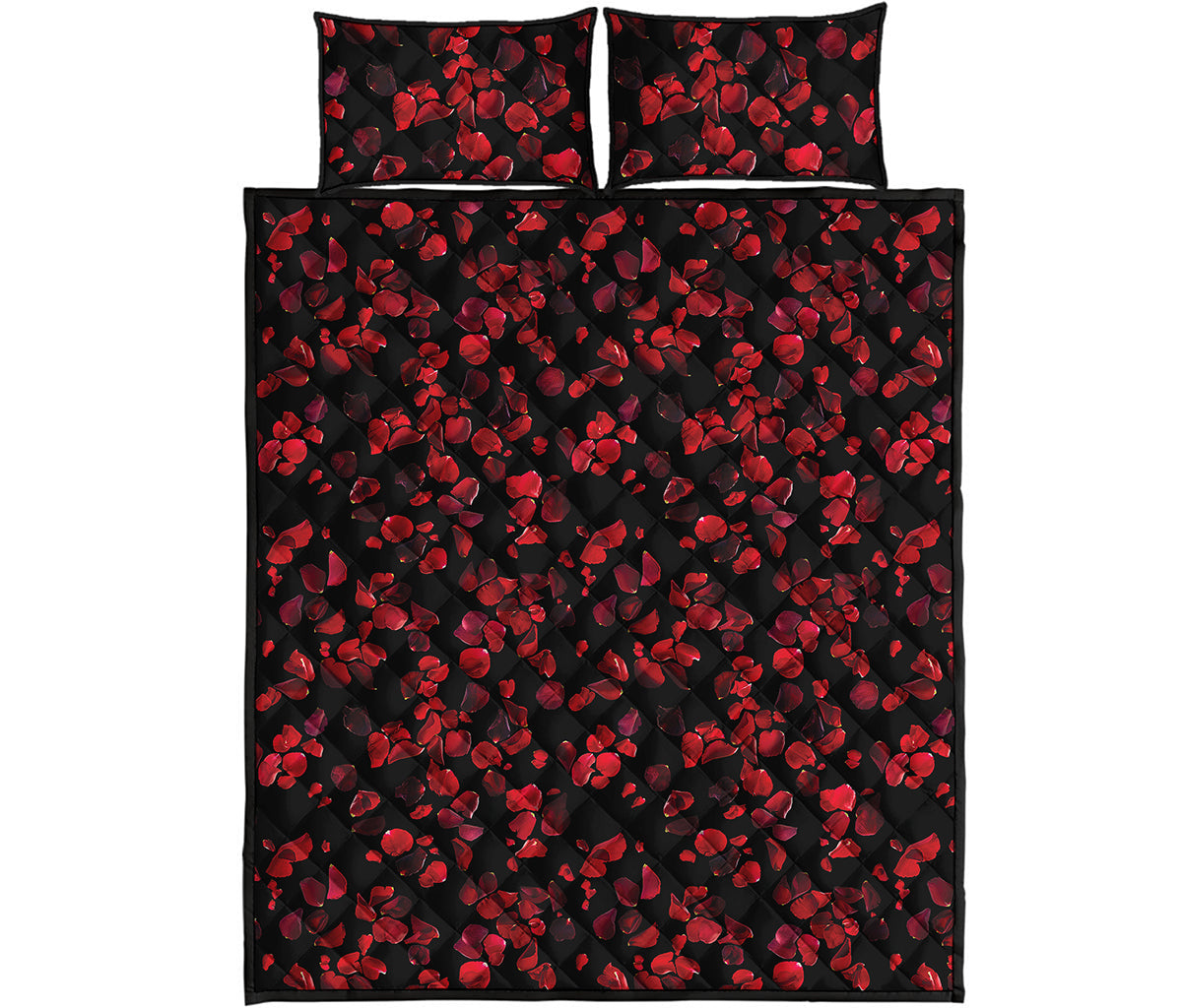 Rose Petals Pattern Print Quilt Bed Set