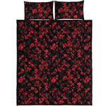 Rose Petals Pattern Print Quilt Bed Set