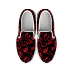 Rose Petals Pattern Print White Slip On Shoes