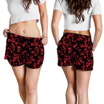 Rose Petals Pattern Print Women's Shorts